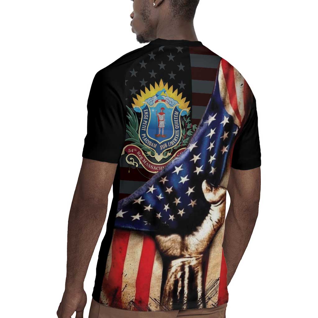 54th Massachusetts Infantry Regiment Rugby Jersey Flag of Freedom - African Pride