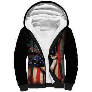 54th Massachusetts Infantry Regiment Sherpa Hoodie Flag of Freedom - African Pride