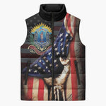 54th Massachusetts Infantry Regiment Sleeveless Puffer Jacket Flag of Freedom - African Pride