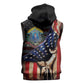 54th Massachusetts Infantry Regiment Sleeveless Zip Hoodie Flag of Freedom - African Pride