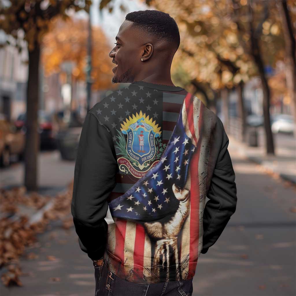 54th Massachusetts Infantry Regiment Sweatshirt Flag of Freedom - African Pride