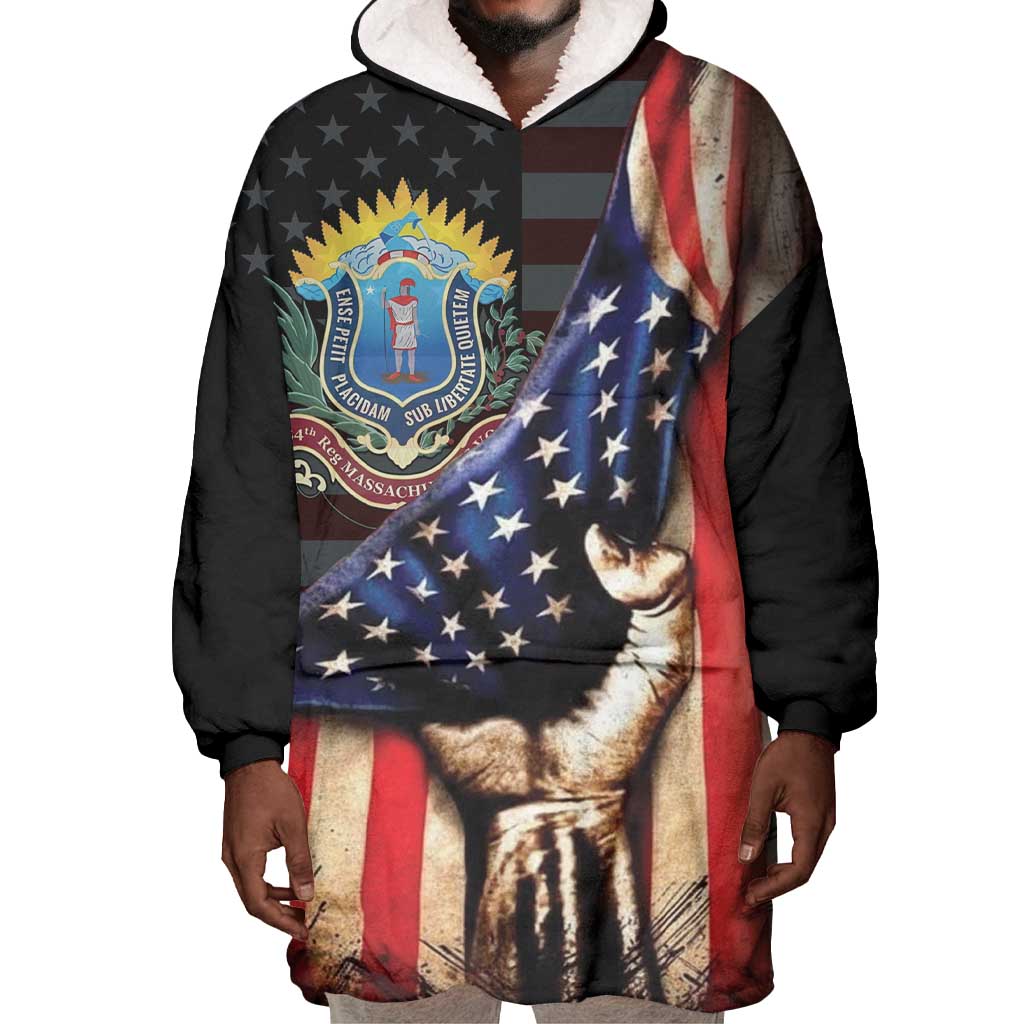 54th Massachusetts Infantry Regiment Wearable Blanket Hoodie Flag of Freedom - African Pride