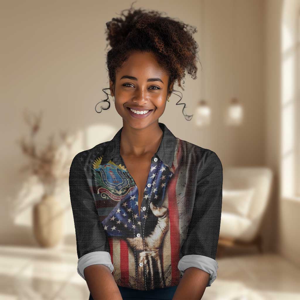 54th Massachusetts Infantry Regiment Women Casual Shirt Flag of Freedom - African Pride
