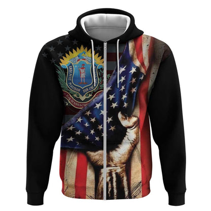 54th Massachusetts Infantry Regiment Zip Hoodie Flag of Freedom - African Pride