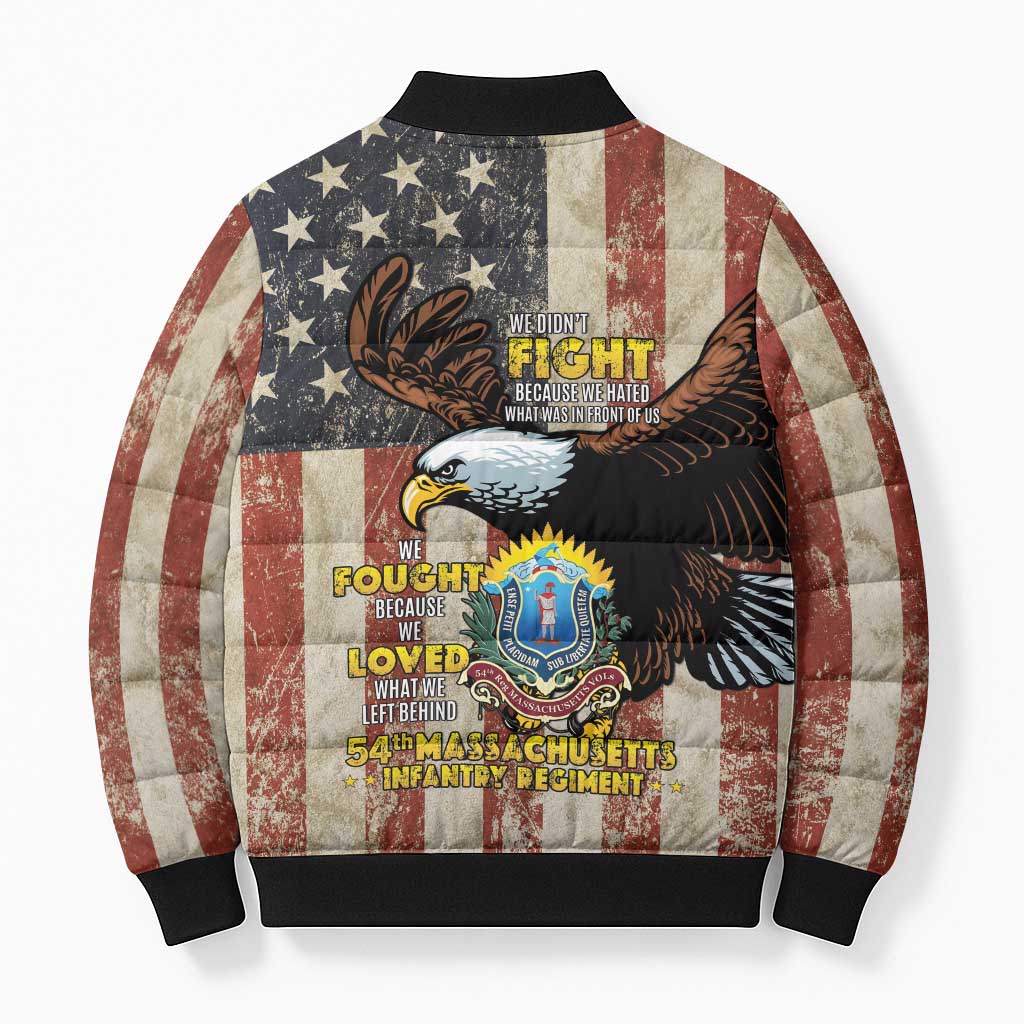 54th Massachusetts Infantry Regiment Bomber Puffer Jacket American Eagle - African Pride