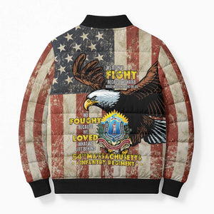 54th Massachusetts Infantry Regiment Bomber Puffer Jacket American Eagle - African Pride