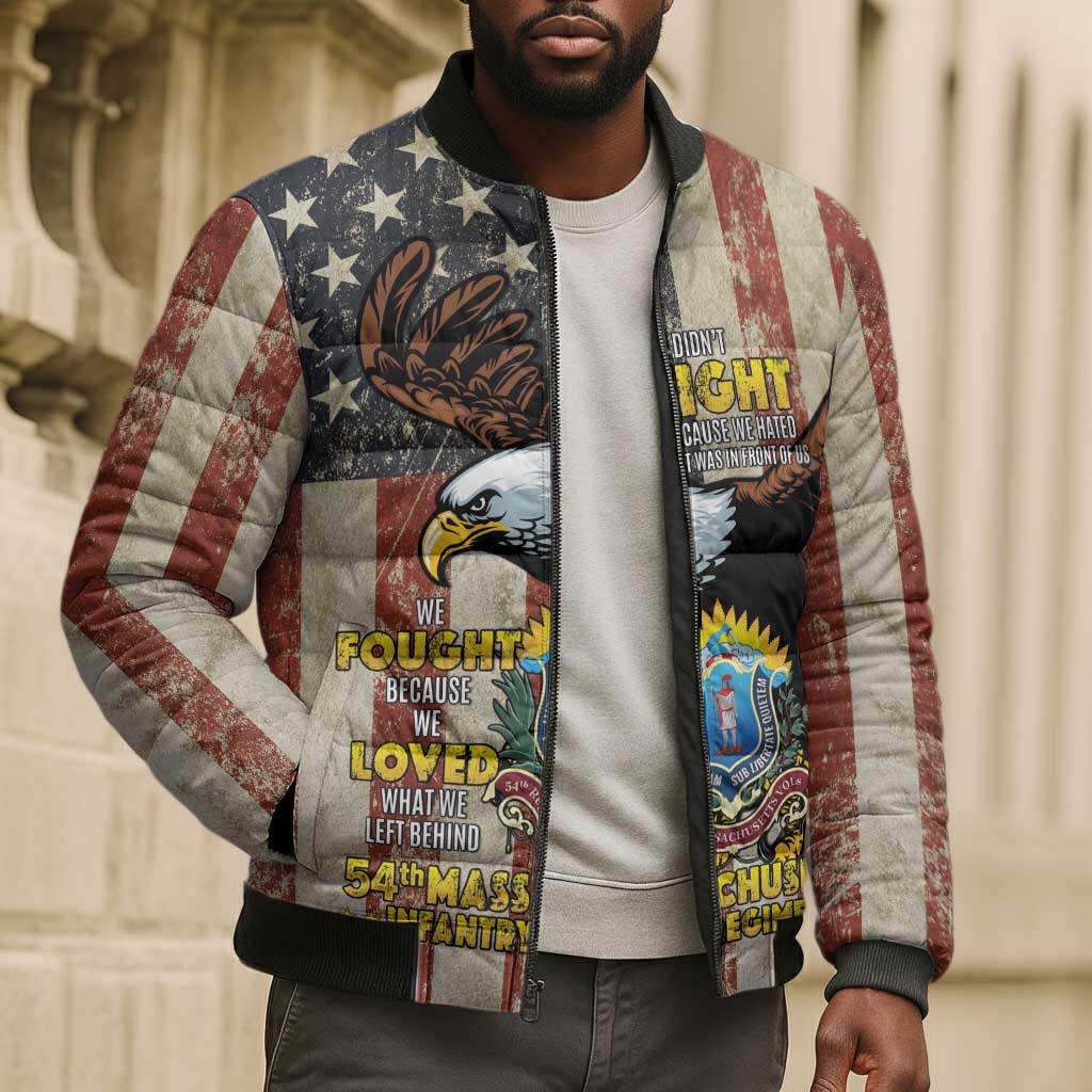 54th Massachusetts Infantry Regiment Bomber Puffer Jacket American Eagle - African Pride