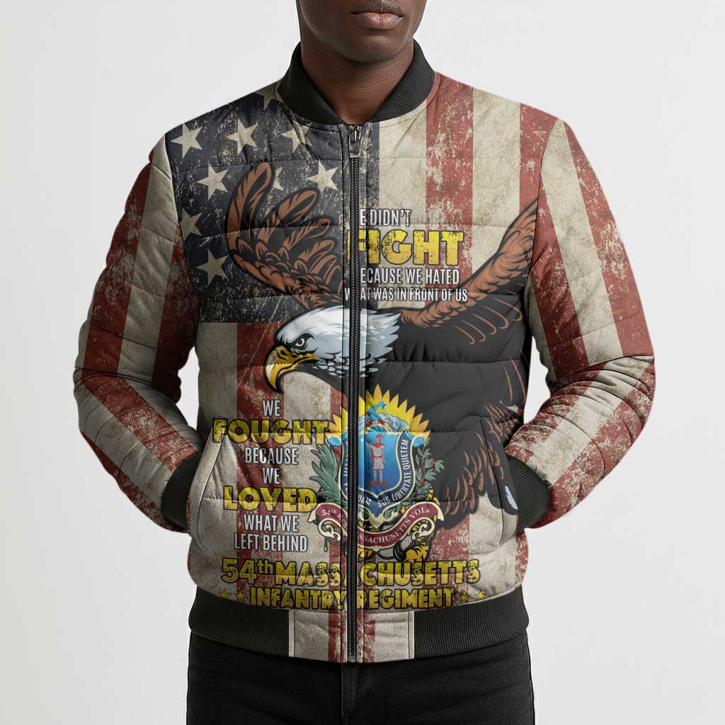 54th Massachusetts Infantry Regiment Bomber Puffer Jacket American Eagle - African Pride