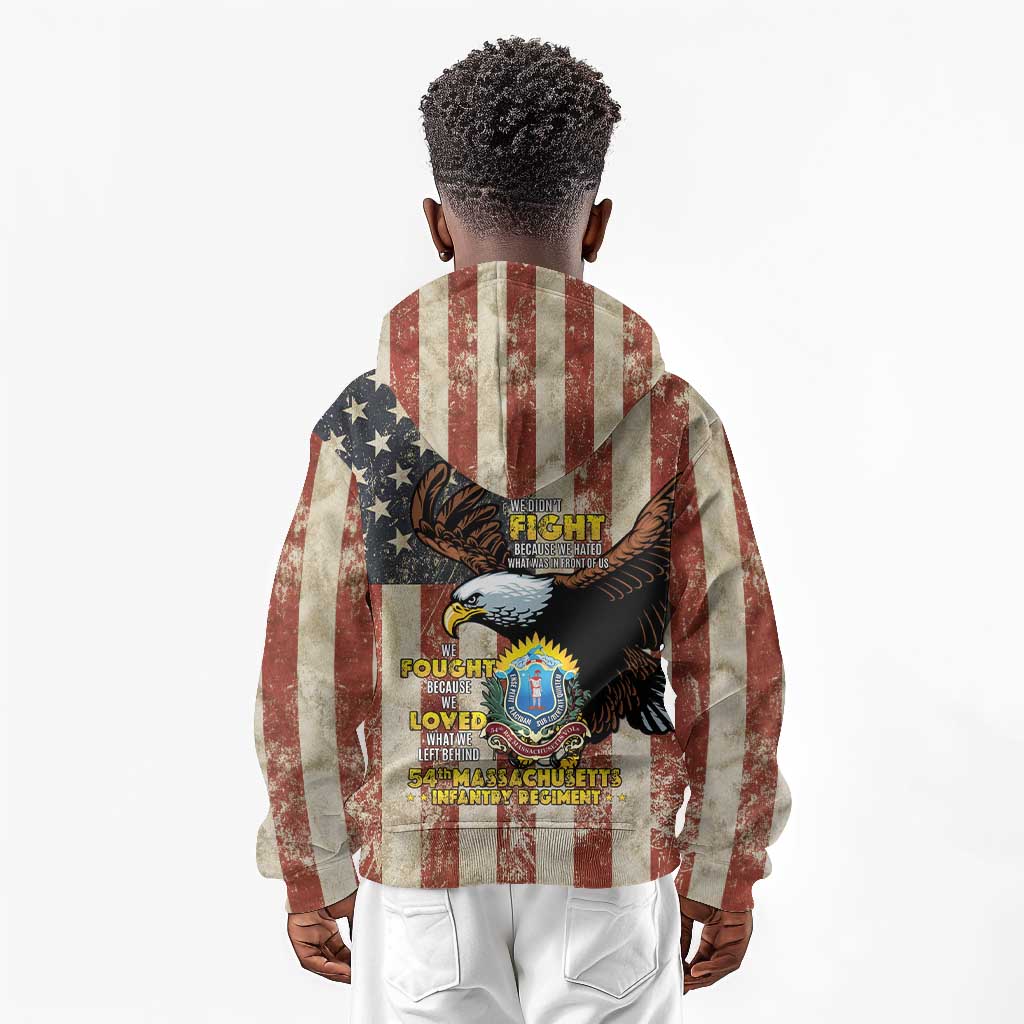 54th Massachusetts Infantry Regiment Kid Hoodie American Eagle - African Pride