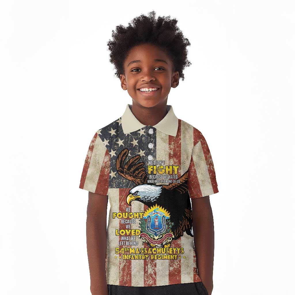 54th Massachusetts Infantry Regiment Kid Polo Shirt American Eagle - African Pride