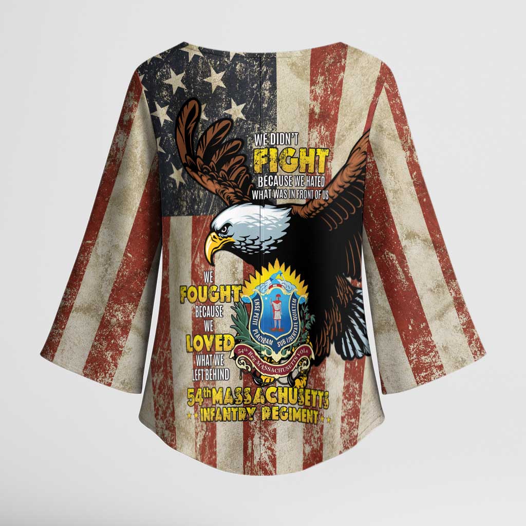 54th Massachusetts Infantry Regiment Kimono Sleeve Blouse American Eagle - African Pride