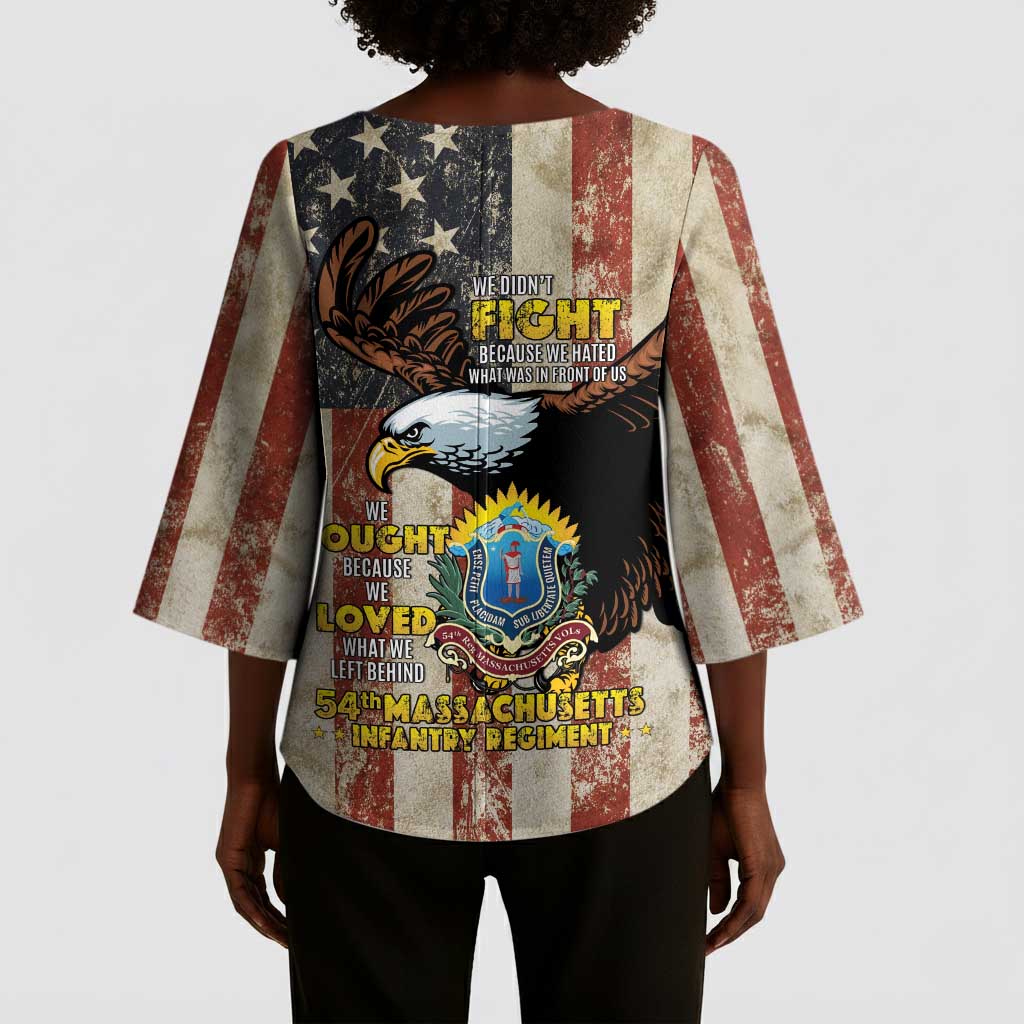 54th Massachusetts Infantry Regiment Kimono Sleeve Blouse American Eagle - African Pride