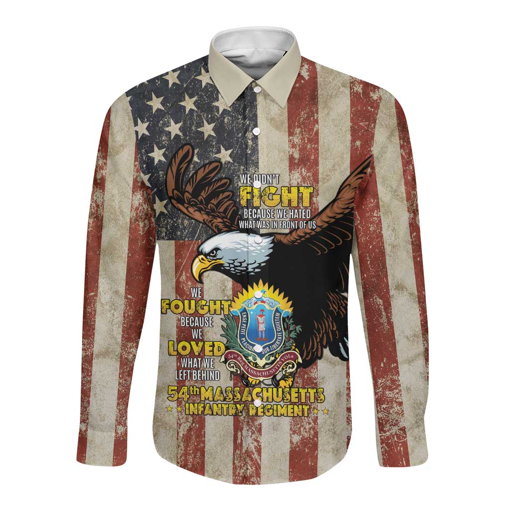 54th Massachusetts Infantry Regiment Long Sleeve Button Shirt American Eagle - African Pride