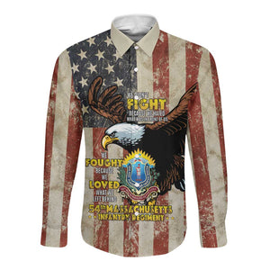 54th Massachusetts Infantry Regiment Long Sleeve Button Shirt American Eagle - African Pride