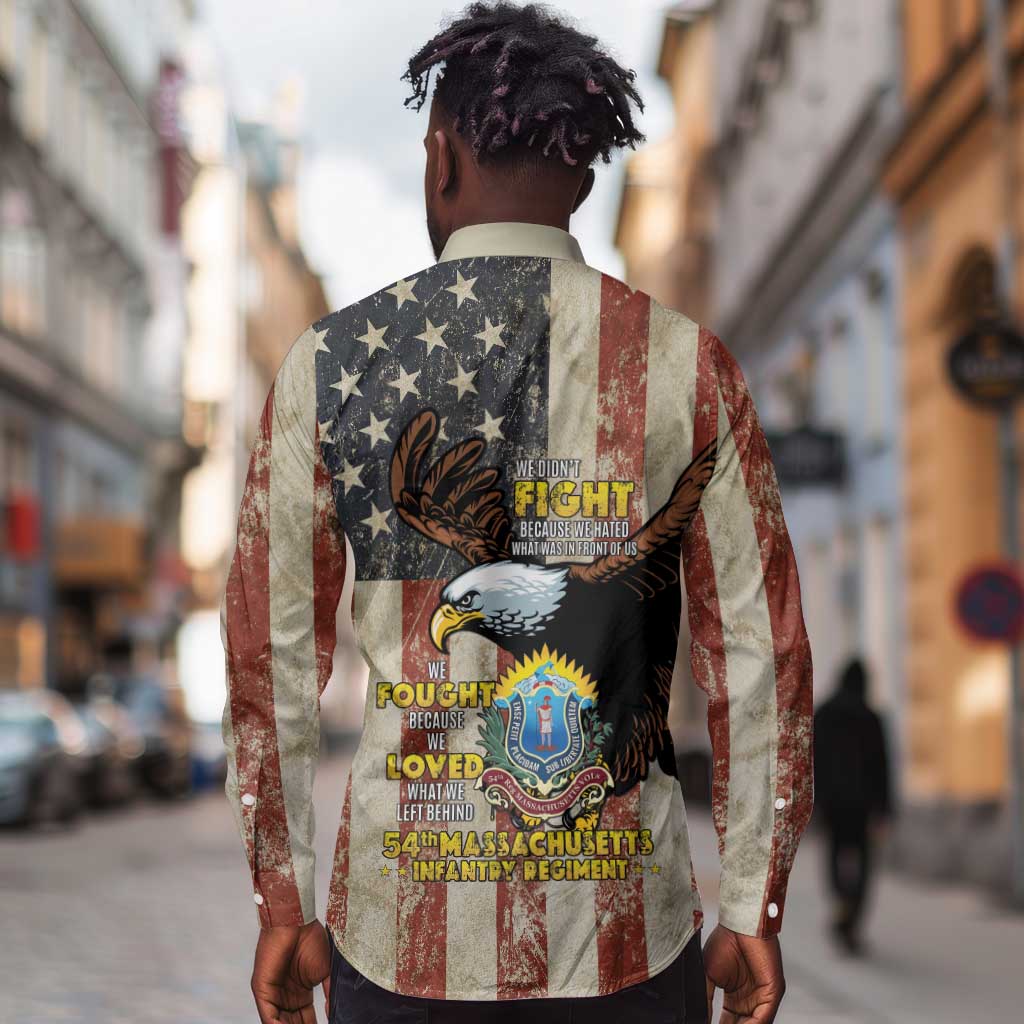 54th Massachusetts Infantry Regiment Long Sleeve Button Shirt American Eagle - African Pride