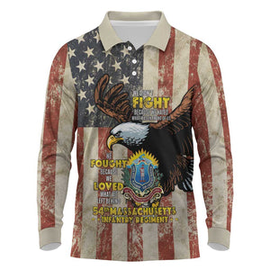 54th Massachusetts Infantry Regiment Long Sleeve Polo Shirt American Eagle - African Pride
