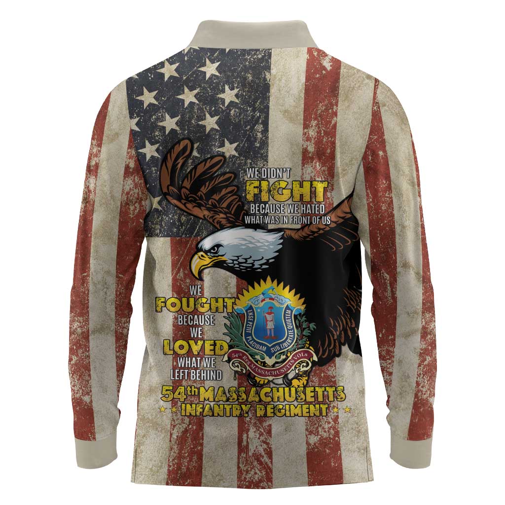 54th Massachusetts Infantry Regiment Long Sleeve Polo Shirt American Eagle - African Pride