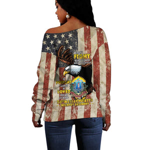 54th Massachusetts Infantry Regiment Off Shoulder Sweater American Eagle - African Pride