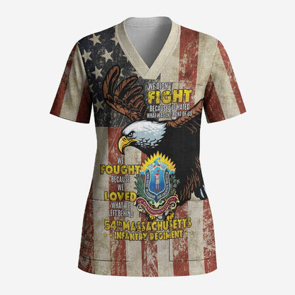 54th Massachusetts Infantry Regiment Scrub Top American Eagle - African Pride
