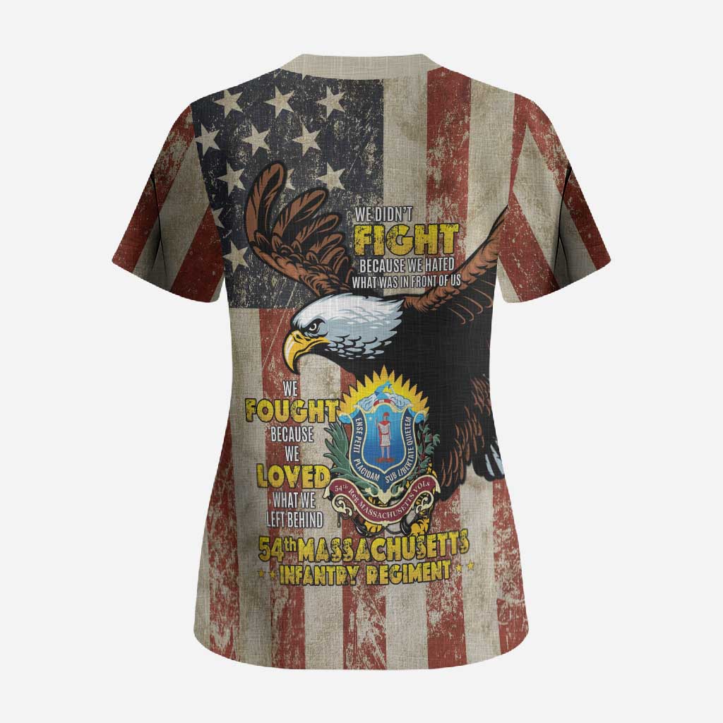 54th Massachusetts Infantry Regiment Scrub Top American Eagle - African Pride