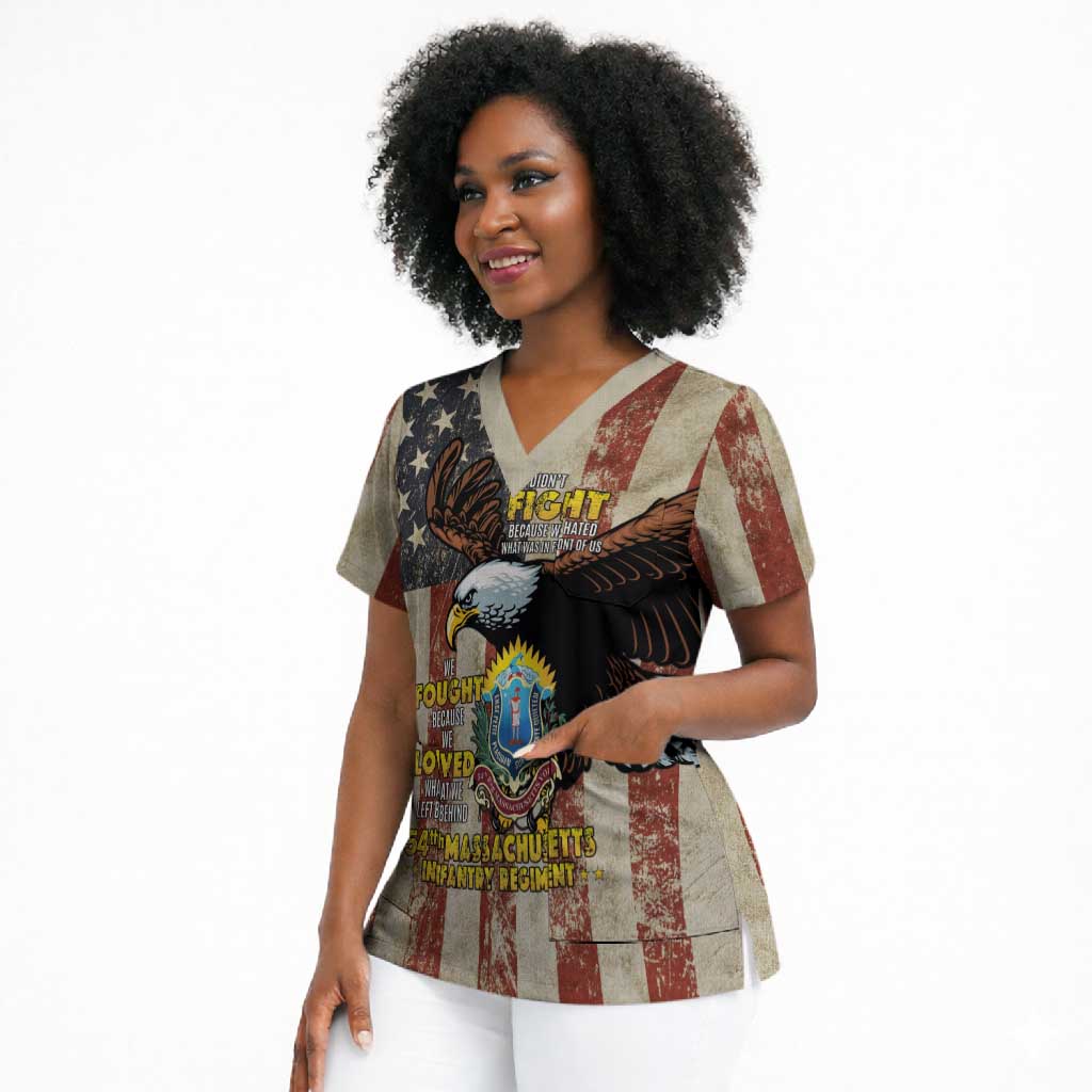 54th Massachusetts Infantry Regiment Scrub Top American Eagle - African Pride