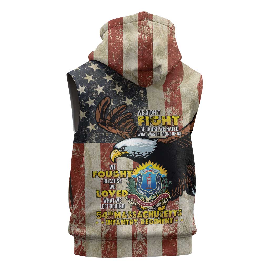 54th Massachusetts Infantry Regiment Sleeveless Hoodie American Eagle - African Pride