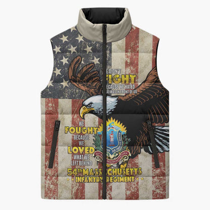 54th Massachusetts Infantry Regiment Sleeveless Puffer Jacket American Eagle - African Pride
