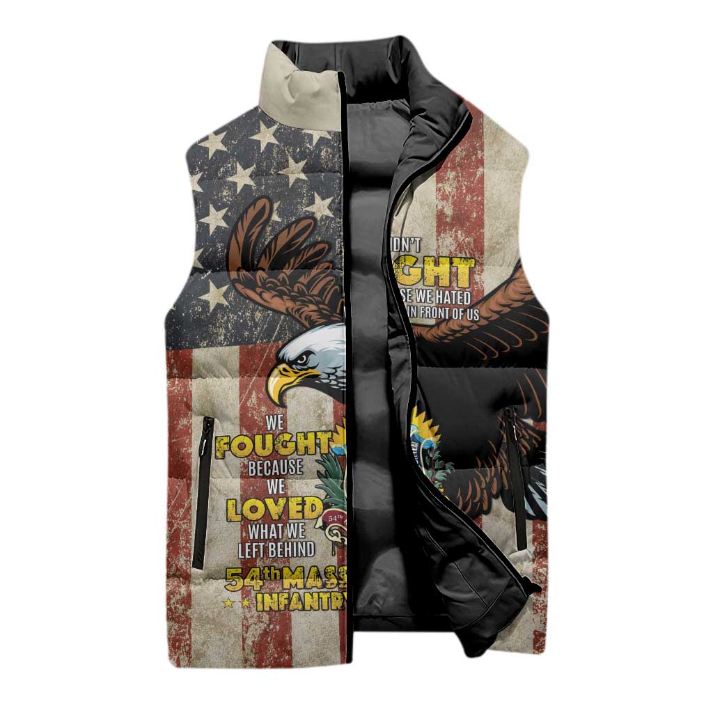 54th Massachusetts Infantry Regiment Sleeveless Puffer Jacket American Eagle - African Pride