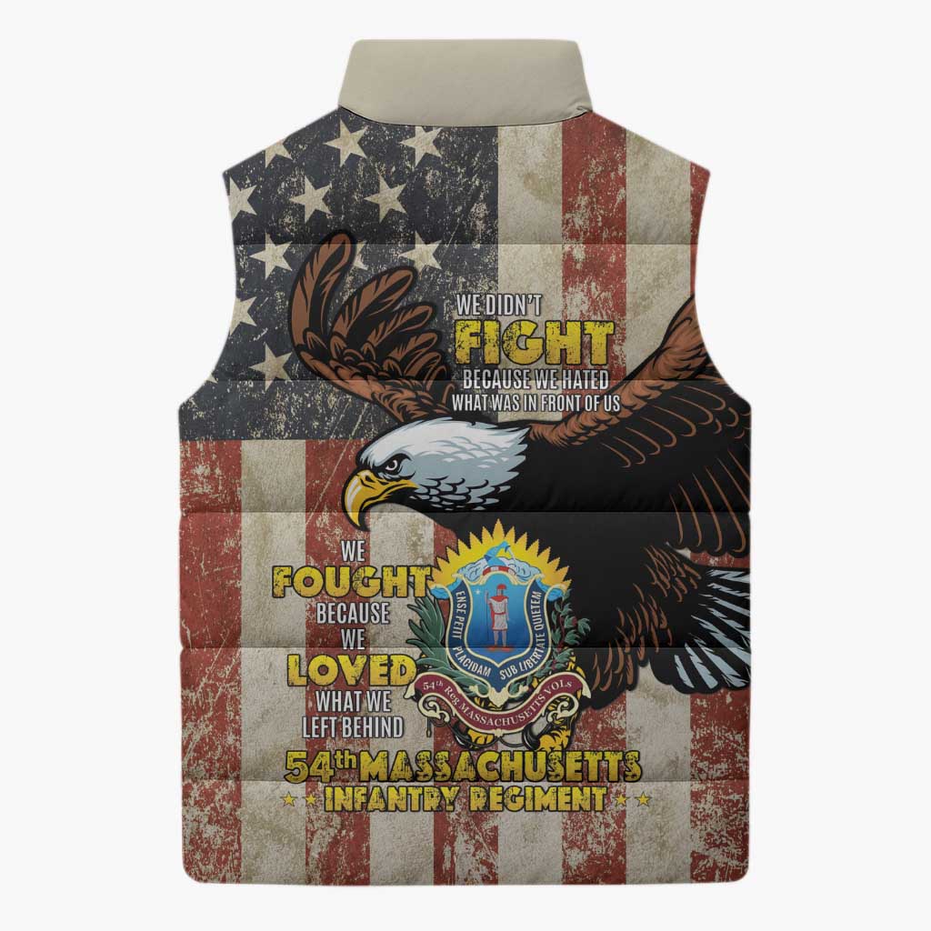 54th Massachusetts Infantry Regiment Sleeveless Puffer Jacket American Eagle - African Pride