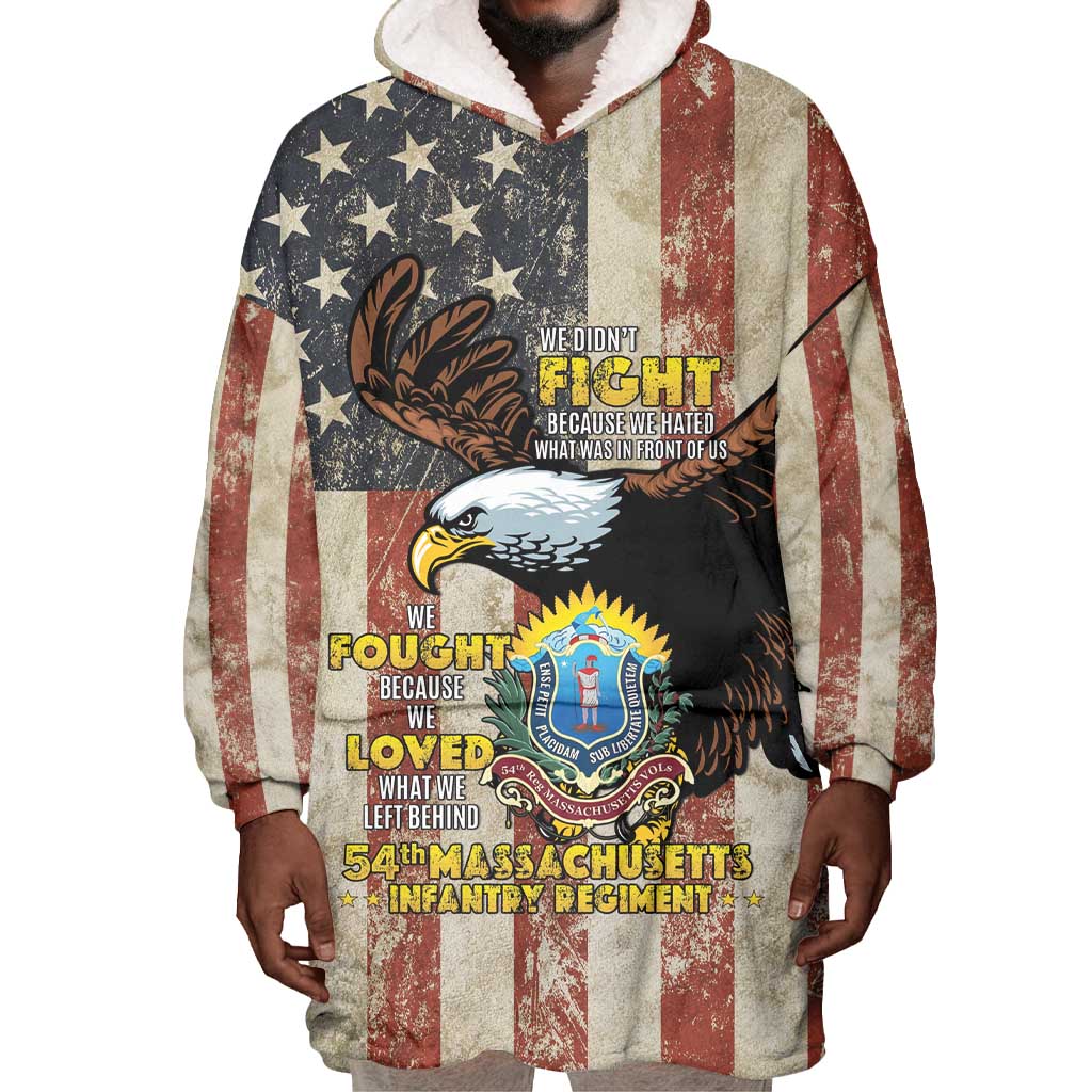 54th Massachusetts Infantry Regiment Wearable Blanket Hoodie American Eagle - African Pride