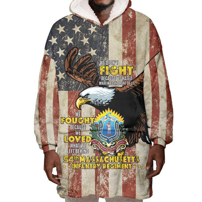 54th Massachusetts Infantry Regiment Wearable Blanket Hoodie American Eagle - African Pride