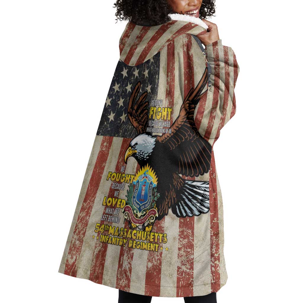 54th Massachusetts Infantry Regiment Wearable Blanket Hoodie American Eagle - African Pride