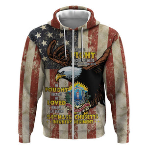 54th Massachusetts Infantry Regiment Zip Hoodie American Eagle - African Pride