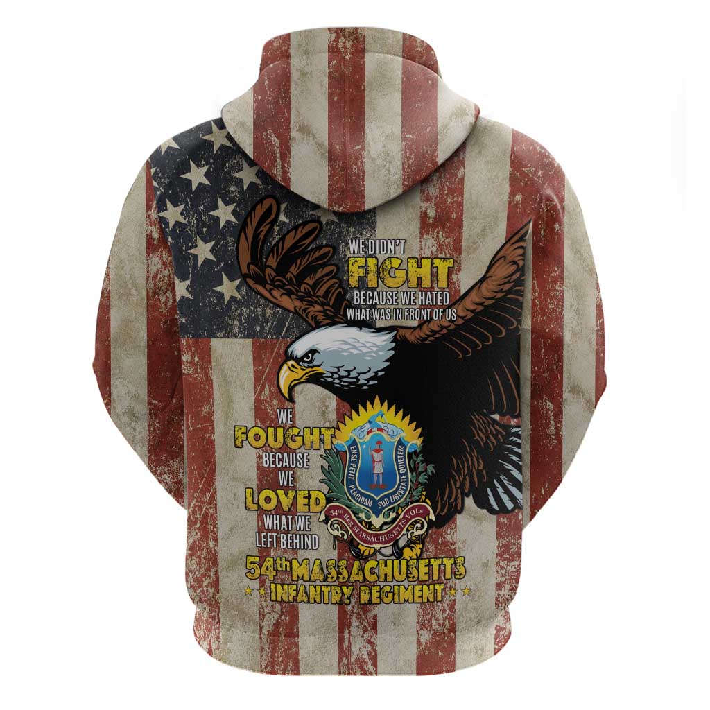 54th Massachusetts Infantry Regiment Zip Hoodie American Eagle - African Pride