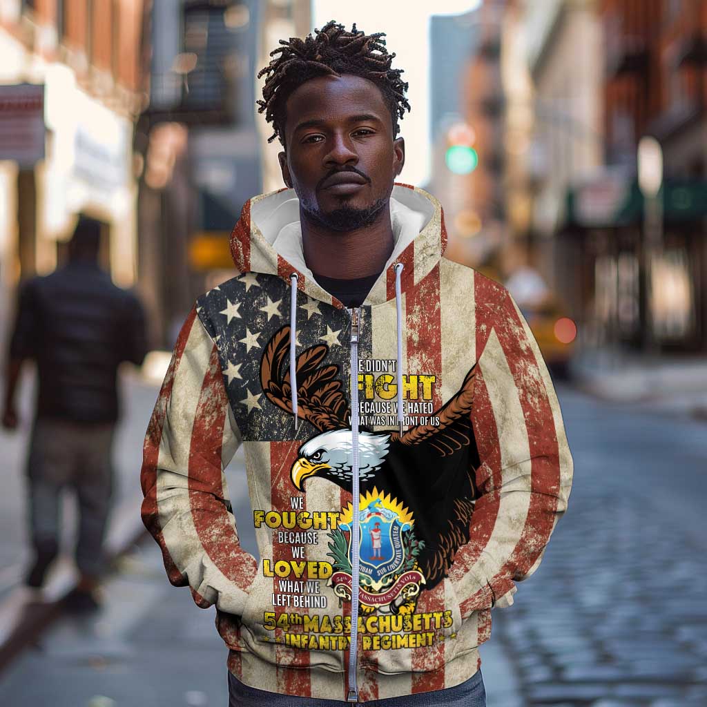 54th Massachusetts Infantry Regiment Zip Hoodie American Eagle - African Pride