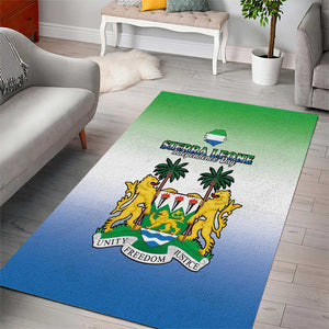 Personalised Sierra Leone Independence Day Area Rug Coat Of Arms Flag Map