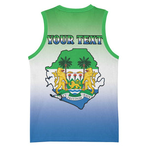 Personalised Sierra Leone Independence Day Basketball Jersey Coat Of Arms Flag Map LT15