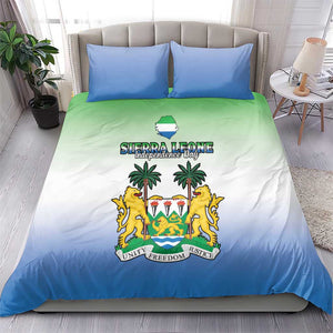 Personalised Sierra Leone Independence Day Bedding Set Coat Of Arms Flag Map