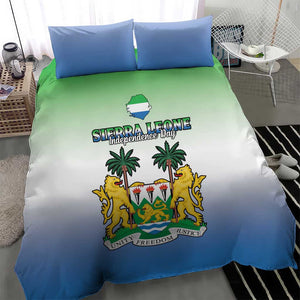 Personalised Sierra Leone Independence Day Bedding Set Coat Of Arms Flag Map