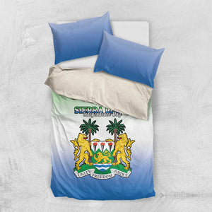 Personalised Sierra Leone Independence Day Bedding Set Coat Of Arms Flag Map