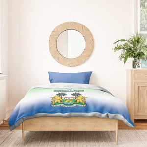 Personalised Sierra Leone Independence Day Bedding Set Coat Of Arms Flag Map