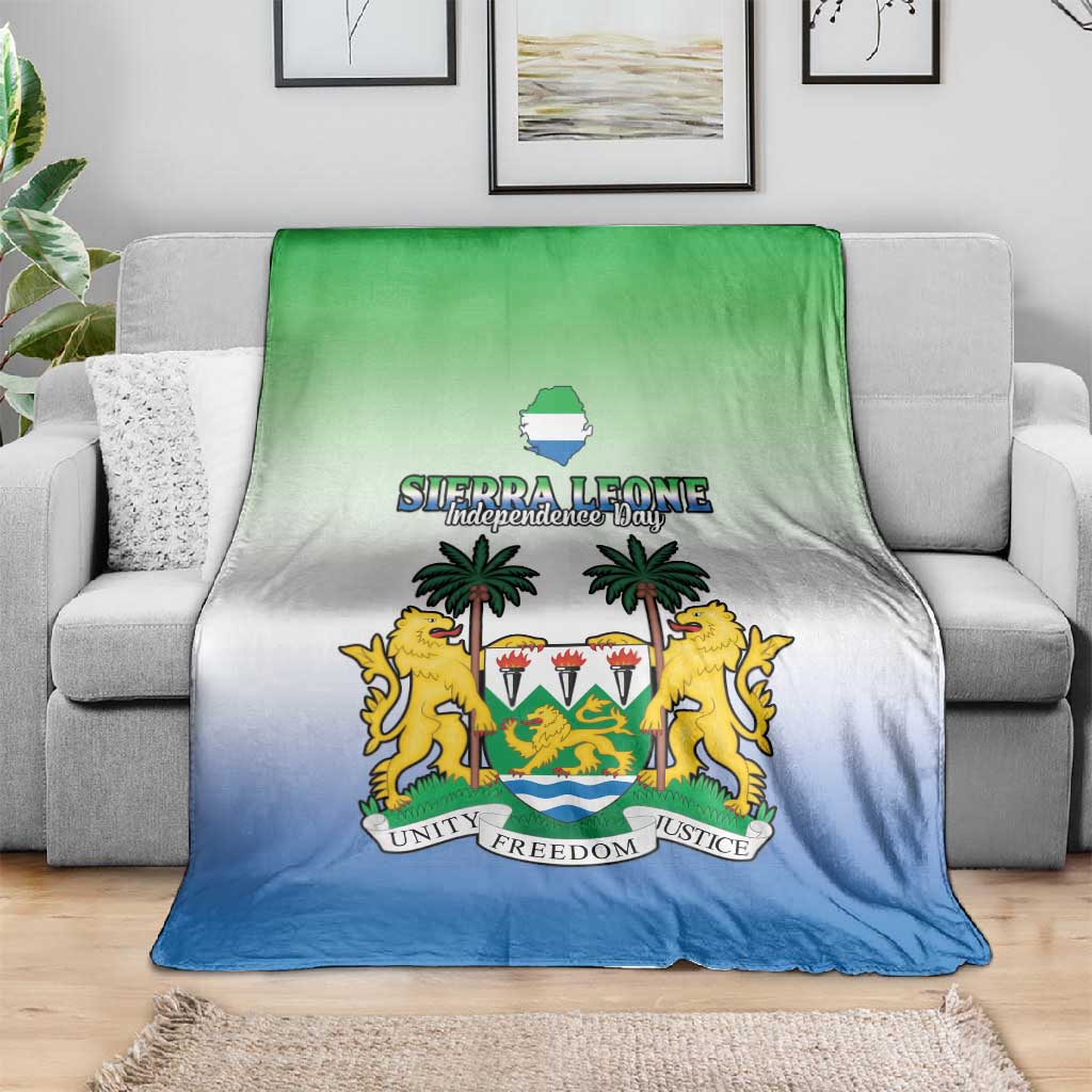 Personalised Sierra Leone Independence Day Blanket Coat Of Arms Flag Map