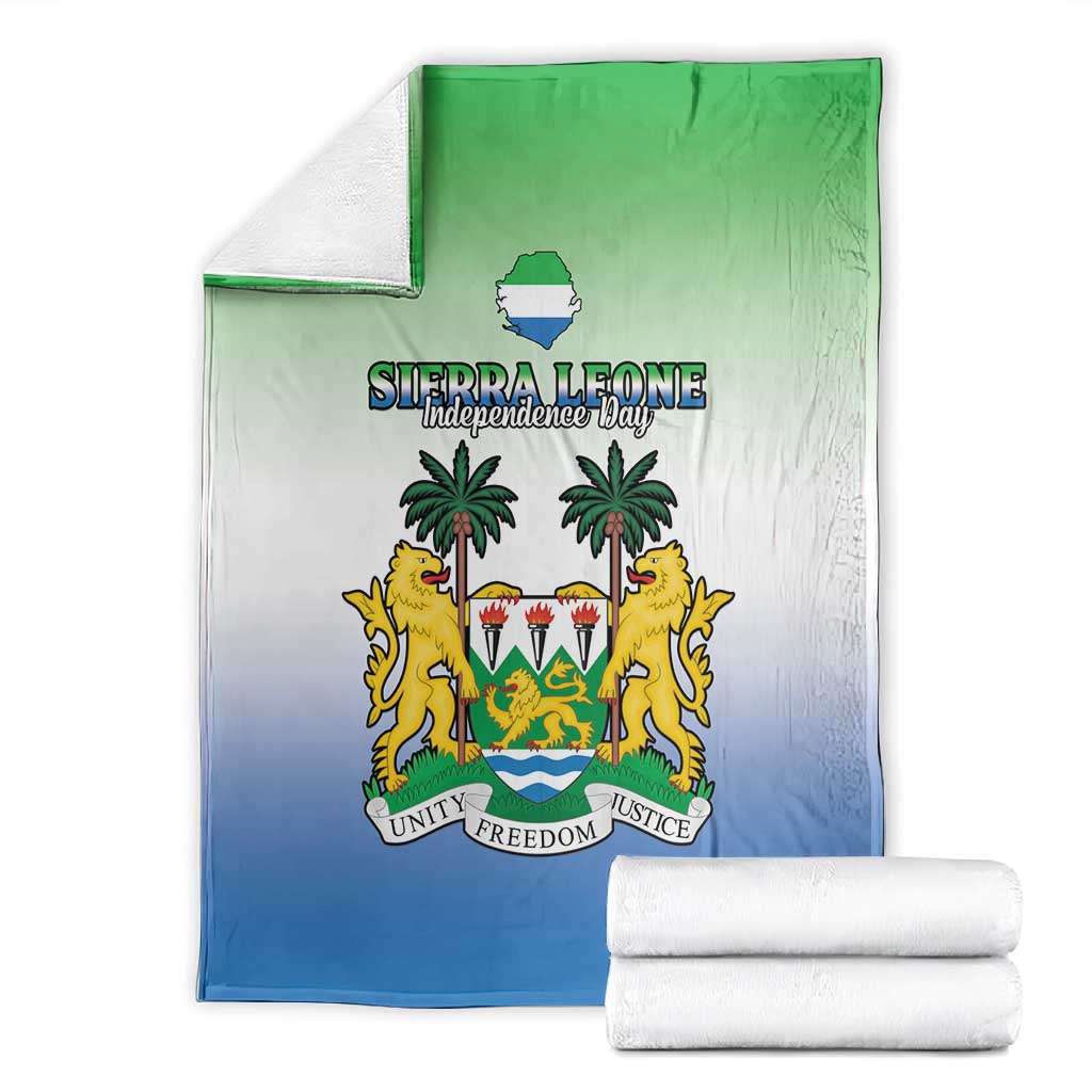 Personalised Sierra Leone Independence Day Blanket Coat Of Arms Flag Map