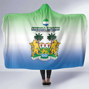 Personalised Sierra Leone Independence Day Hooded Blanket Coat Of Arms Flag Map