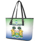Personalised Sierra Leone Independence Day Leather Tote Bag Coat Of Arms Flag Map