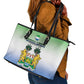 Personalised Sierra Leone Independence Day Leather Tote Bag Coat Of Arms Flag Map