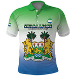 Personalised Sierra Leone Independence Day Polo Shirt Coat Of Arms Flag Map
