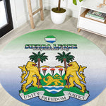 Personalised Sierra Leone Independence Day Round Carpet Coat Of Arms Flag Map