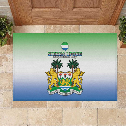 Personalised Sierra Leone Independence Day Rubber Doormat Coat Of Arms Flag Map