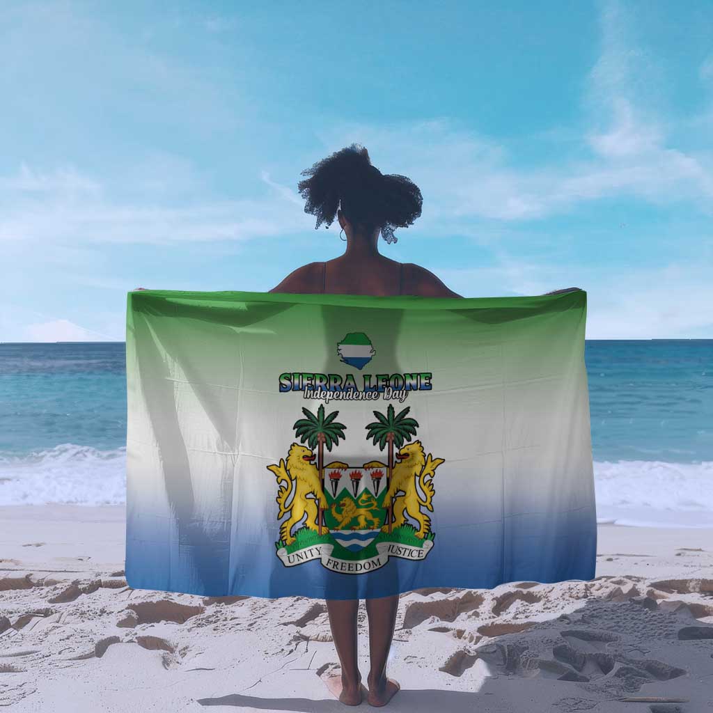 Personalised Sierra Leone Independence Day Sarong Coat Of Arms Flag Map